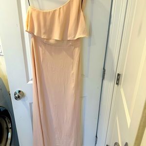 Lulu’s Pink One Shoulder Crepe Dress